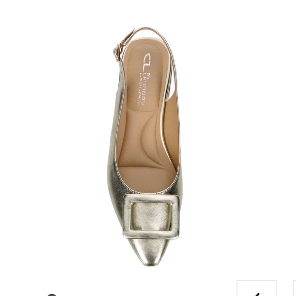 CL by Laundry Metallic Gold Slingback Flats